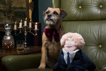 Load image into Gallery viewer, Boris Johnson dog toy sat in gentleman's club with dog